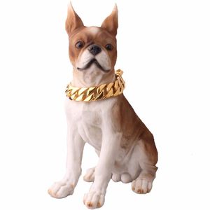Hundehalskette großhandel-Ketten Silber Farbe Gold Schwarz Farbe mm Edelstahl Hundekragen Halskette Metall Training Welpen Dekorieren Kragen