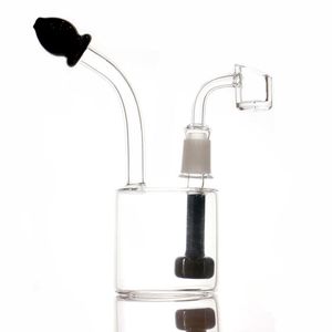 Hookahs 6inches mini dab riggar svartvitt armbåge bong heady glas med rökning tillbehör vatten bongs