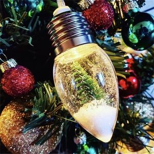 6 LED Snow Globe String Light Christmas Tree Decoration Garland Party Holiday Home Xmas Night Lamps Drop Ornament Fairy Lights 201201