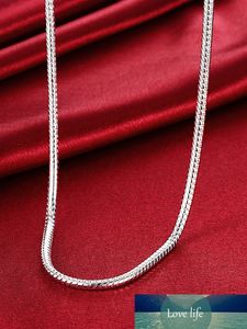100% сплошное из нержавеющей стали ожерелье серебро цвета 3 мм круглые змеиные цепные ювелирные изделия для мужчин / женщин
