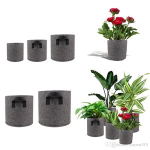 Sacos para cultivo de plantas de 1/2/3/5/7/10 galões Vasos de tecido não tecido para aeração Bolsa Recipiente para raízes Vasos autoabsorventes degradáveis respiráveis WVT0511