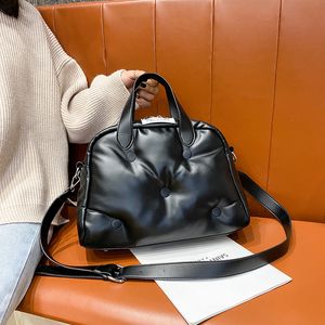HBP Down Crossbody Bags for Women Leather Top-Handle Bag for Girls Space Pad Cotton Leather Shoulder Bag Female Sac Women's Bag New