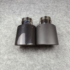 1 Piece Matte+Glossy Carbon Fiber Exhaust Pipe Length About 175mm Stainless Steel Tailpipe Car Accessories Muffler Tip