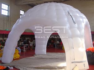 Белый цвет надувной паук купольная палатка для продвижения вручную палатку Igloo