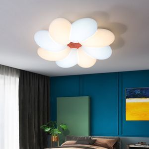 Nordic Bedroom Ceiling Lights Lamp Study Lamp Creative Cloud LED Cartoon Personality Girls Children's Room Flower Lamps