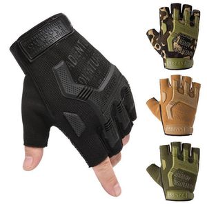 Five Fingers Gloves HanXi Tactical Half Finger Army Shooting Paintball Combat Hard Knuckle Motorcycle Fingerless Gloves1