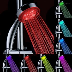 Cabeças de chuveiro de banheiro Cabeças de chuveiro de banheiro BalleenShiny Rodada LED Controlador de temperatura Luz 3 Modo de pulverização 7 cores 1 x0907