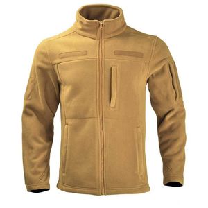 HAN WILD Tactical Fleece Coat Outdoor Cycling Jacket Hiking Clothing Camping Thermal Military Jacket Mens Winter Windproof Warm 220124