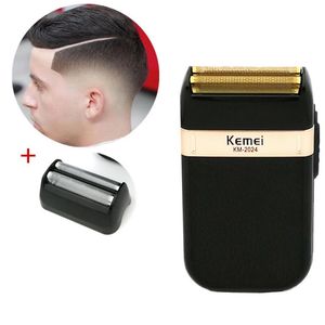 Kemei KM-2024 Rasoio elettrico per uomo Twins Blade Rasoio alternativo senza fili impermeabile Rasoio ricaricabile USB Barbiere Trimmer