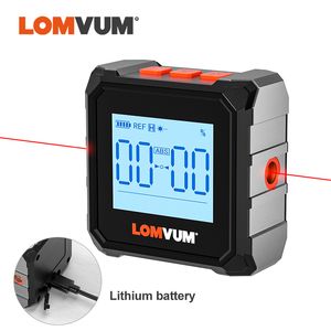 LOMVUM Digital Protractor Laser USB Inclinometer 360 Level Angle Finder High Precision Goniometer Magnet Tilt Measuring Tools 201116