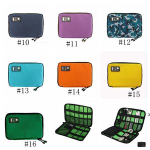 Borsa per organizer per cavi Accessori elettronici per viaggi all'aperto Borse Disco rigido Auricolari USB Flash Drive Custodia Borse 16 colori RRB14303