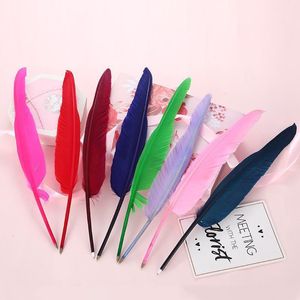 Ballpoint Pens 1 Piece Lytwtw's Korean Stationery Cute Feather Pen Creative Candy Color School Office Supplies Gift