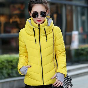 Winter Jacket women Plus Size Womens Parkas Thicken Outerwear solid hooded Coats Short Female Slim Cotton padded basic tops 201106