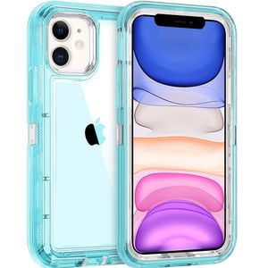 3 IN 1 Shockproof Clear Cases For iPhone 15 14 Plus 13 Pro Max 12 11 Xs Max Xr SE 7 8 Armor Hard PC Protective Cover