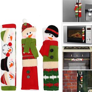Christmas Fridge Handle Covers Snowman Decorations Microwave Oven Refrigerator Door Handle Cover for Kitchen Appliance JK2011PH