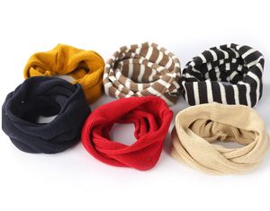 冬の暖かい赤ちゃんのスカーフカジュアルな平野織り首のスカーフキッズストライプスカーフ男の子女の子oリング子供の首のスカーフ