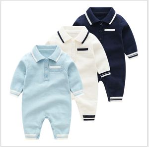 2021新しい赤ちゃんニットロンパース春秋新生児の長袖幼児セーター子供全体のワンピース