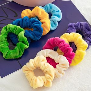 Macaron Farb Samt Scrunchie einfache elastische Haarbänder Frauen Gummi Haarbindungen Kopfbedeckung Ponytailhalter Mädchen Hair Accessoires