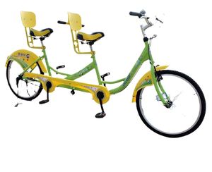 24 polegadas de freio equipado tandem tandem casal carro pai-criança carro dois povos aluguer de bicicleta de montanha