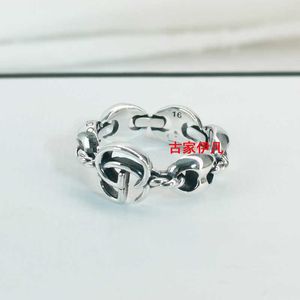 designer jewelry rings Gujia New Ring Silver Pig Nose Couple Style Personalized Fashion Men s And Women s Same Ins Bracelet Hot Retro