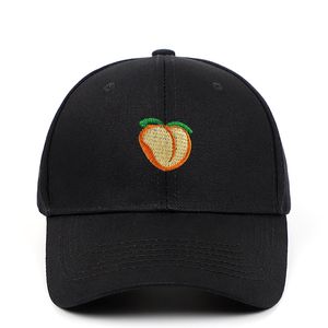 Ball Caps Men And Women Fruit Peach Embroidery Canvas Leisure Fashion Sun Hat For Outdoor Sport Spring Autumn Hats