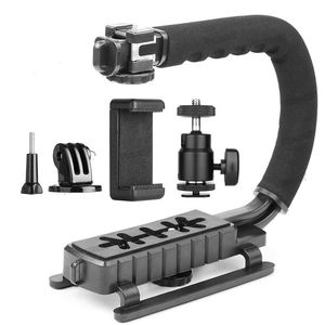 C Monopod -Handheld -Kamera Stabilisatorhalter Grip Blitzhalteradapter Drei Hot Schuh für DSLR SLR