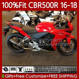 Wtryskiwacze Formy Formy dla Honda CBR500 CBR 500 R RR Gloss Red CC 500R 500CC CBR500R 16 17 18 Body 111NO.44 CBR500RR 2016 2017 2018 CBR500CC 16-18 OEM Nadwozie