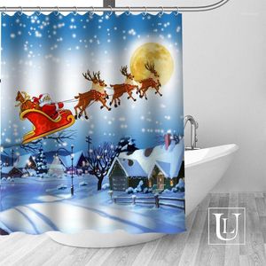 Shower Curtains Custom Merry Christmas Wall Curtain Large European&American Style Print Edition Polyester Curtain1
