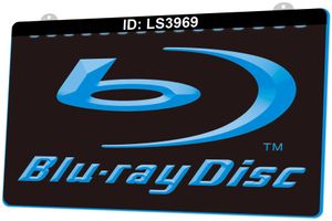 LS3969 Blu Ray Disc Video D Gravur LED Lichtschild Farben Großhandel Einzelhandel Freies Design