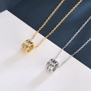 100% real 925 Sterling Silver Suspension três círculos colar colar jóias 2021 Fato de jóias Q0531