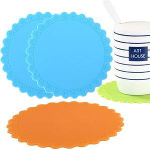 Round Heat Resistant Silicone Mat Drink Cup Coasters Non-slip Pot Holder Table Placemat Kitchen Accessories yq02896