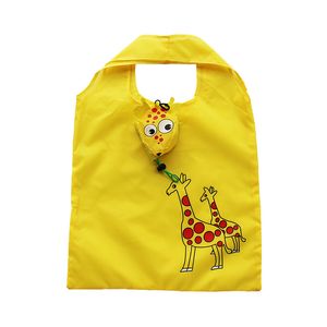 Sac De Courses bag Supermarket Portable Printable Logo Foldable Cartoon Animal Environmental Protection Shopping Bag