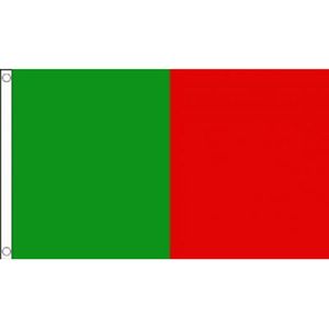 Zielona i czerwona pół i pół flagi Perfect 3x5ft Podwójny Szyte Banner 90x150cm Festival Prezent Poliester Digital Drukowane