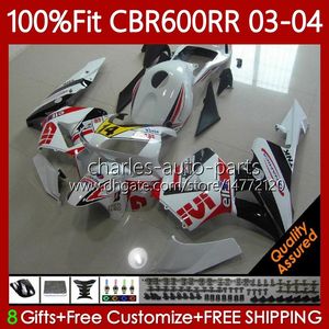 OEM Fairings för Honda CBR600F5 CBR 600 RR F5 CC 2003 2004 Body 71NO.95 CBR 600CC 600RR 600F5 03-04 CBR-600 CBR600 RR CBR600RR Röd vit Svart 03 04 Injektionsform Bodywork