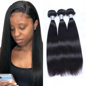 Long Indian Straight Bundles Human Hair Non Remy Double Weft 8-26 inch 3pcs Hair Weaves