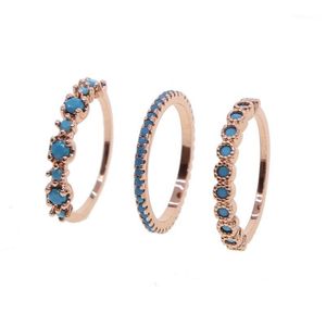 Wholesale blue wedding rings sets for sale - Group buy Wedding Rings Set Blue Stone Delicate Set Women Bohemina Above Knuckle Stacking Midi Mid Ring For Lady Jewelry Simple Gift1
