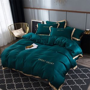 Luxury Bedding Set 4pcs Flat Bed Sheet Brief Duvet Cover Sets King Comfortable Quilt Covers Single Queen Size Bedclothes Linens 201210