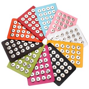 PU Leather 18MM 12MM Snap Button Display For 24pcs snaps Storage Jewelry Soft Displays Holder