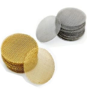 Thick brass screen Smoking Accessories stainless steel durable Screens Silver gold color 9.5 12.7 15 15.8 19 20 25.4mm metal Mesh Hand Cigarette Tobacco Pipe 100pcs/lot