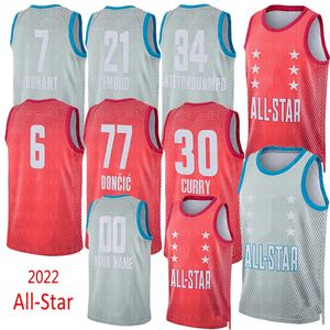 2022 Jerseys de basquete All-Star Stephen Durant Curry Jokic DeRozan Morant Young Embiid Antetokounmpo Irving Doncic Jerseys camisa