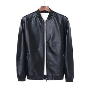 Jacke für Motorrad Herbst Schwarz Bomber Herren Jacken Kunstleder Mantel Männer Kleidung Baseball PU Jacke, ZA318 C1103