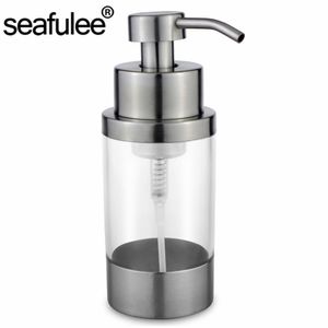 Dispenser di sapone schiumogeno in acciaio inossidabile 304 Pompa Bottiglia Bagno Cucina Controsoffitto Accessorio ricaricabile Acrilico 250ML Y200407