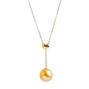 Colgante De Oro Perla Del Mar Del Sur al por mayor-Ninfa pura la collar de oro de las perlas del mar de quilates de k mm AU750 Brand Fine Jewelry Fiesta de regalo