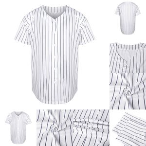 Blank White Stripe Baseball Jersey 2021-22 Full broderi Hög kvalitet Anpassad Ditt namn Ditt nummer S-XXXL