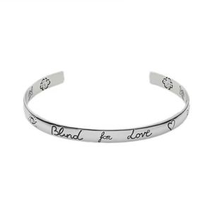 Designer Armband Öppet Armband Man Kvinna Armband Modemärke Blind Love Armband Smycken Sliver Color