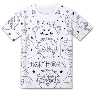 Anime Gintama T Shirt Summer Top Unisex Casual T-shirt Homme Bawełniane Tshirt Anime Koszulki Chłopcy Ubrania Topy Tees G220223