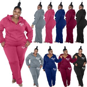 İki Parçalı Set Eşofman Kadınlar Için Güz Giysileri Fermuar Hoodie Jogging Suit Tayt Artı Boyutu Toptan Öğeler K8612