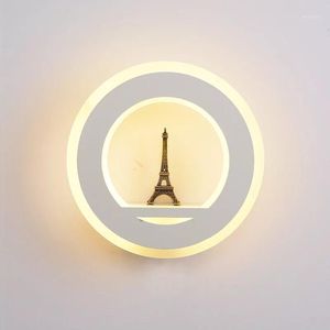 Lampa ścienna LED V110V oświetlenie wewnętrzne dla dzieci sypialnia nocna studium salonu balkon łazienkowy cylinder paryski lampa wieżowa