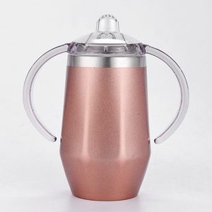 Baby Sippy Cup 8 Colors Diamond Shaped Stainless Steel Mug Insulated Kids Cup With Handle Wine Beer Glasses ZZC2803