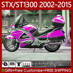 Corpo OEM para Honda Pan Europeu St1300 Stx Stx 1300 02-15 93No.111 ST-1300 STX1300 2002 2003 2007 Glossy Rosa 2008 2009 2010 2012 2013 2015 Feeding